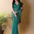 Teal silk cotton handloom saree