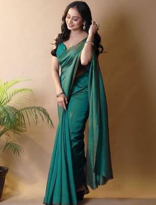 Teal silk cotton handloom saree 2