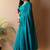 Teal silk cotton saree