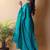 Teal silk cotton saree