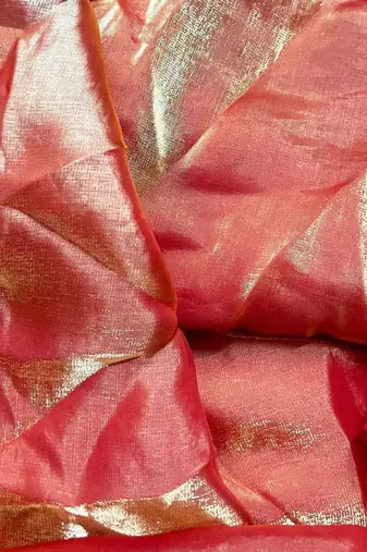 Red satin saree