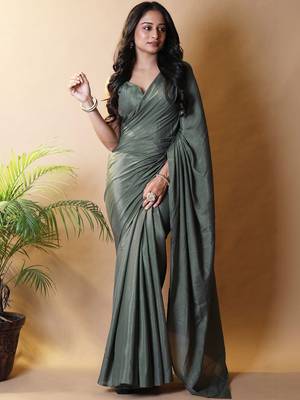Green silk blend saree 1