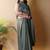 Green silk blend saree