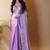Lavender poly chiffon designer saree