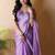 Lavender poly chiffon designer saree