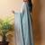 Sea green poly georgette saree