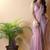 Pink woven design poly georgette saree