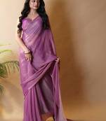 Purple poly georgette saree
