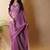 Purple poly georgette saree