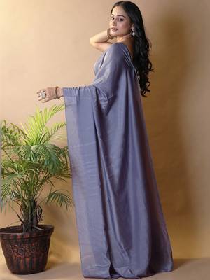 Purple silk blend saree 3