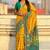 Yellow woven design zari silk blend patola saree
