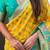 Yellow woven design zari silk blend patola saree