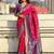 Pink woven design zari silk blend patola saree