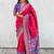 Pink woven design zari silk blend patola saree