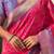 Pink woven design zari silk blend patola saree