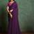 Purple sequinned border saree with heavy embroidered blouse piece