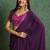 Purple sequinned border saree with heavy embroidered blouse piece