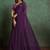 Purple sequinned border saree with heavy embroidered blouse piece