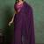 Purple sequinned border saree with heavy embroidered blouse piece
