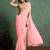 Pink solid pink saree with sequinned detail blouse piece
