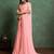 Pink solid pink saree with sequinned detail blouse piece