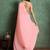 Pink solid pink saree with sequinned detail blouse piece