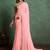 Pink solid pink saree with sequinned detail blouse piece
