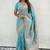 Blue woven design silk blend saree