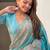 Blue woven design silk blend saree