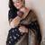Black woven design zari silk blend saree