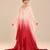 Rose gold and red ombre satin organza embroidered kaftan