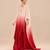 Rose gold and red ombre satin organza embroidered kaftan