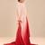 Rose gold and red ombre satin organza embroidered kaftan