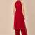 Red embroidered dupion satin kurta set