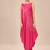 Hot pink embroidered mashroo silk kurta and pant set
