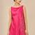 Hot pink embroidered mashroo silk kurta and pant set
