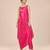 Hot pink embroidered mashroo silk kurta and pant set
