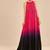 Hot pink and black ombre embroidered satin organza gown