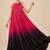 Hot pink and black ombre embroidered satin organza gown