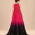 Hot pink and black ombre embroidered satin organza gown