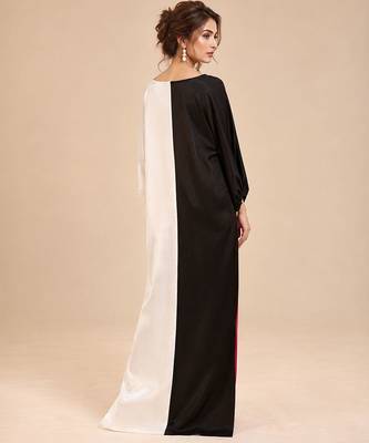 Multicolor patch mashroo silk long dress 3