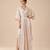 Silver embroidered mashroo silk drape kaftan