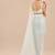 Light blue dhoti set with embroidered drape