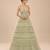 Sage green embroidered tulle net gown