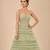 Sage green embroidered tulle net gown