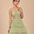 Sage green embroidered tulle net gown