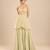 Sage green embroidered tulle modal satin kurta set