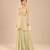 Sage green embroidered tulle modal satin kurta set