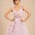Lilac tulle net gown with ruffle embroidery