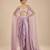 Dusty lilac gajji silk embroidered dhoti set with drape sleeves